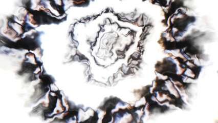 Poster - An Abstract Artwork Featuring a Black and White Spiral Pattern with Artistic Elements