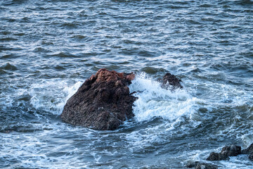 waves on the rocks