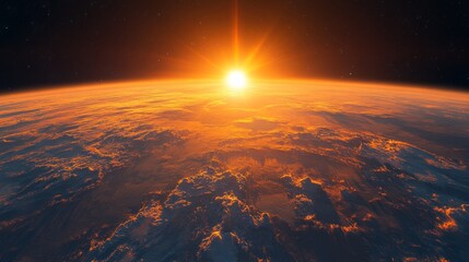 Sticker - Sunrise over Earth from Space