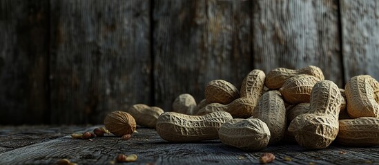 Aufkleber - peanuts set against a woody backdrop. with copy space image. Place for adding text or design