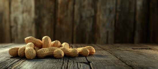Aufkleber - peanuts set against a woody backdrop. with copy space image. Place for adding text or design