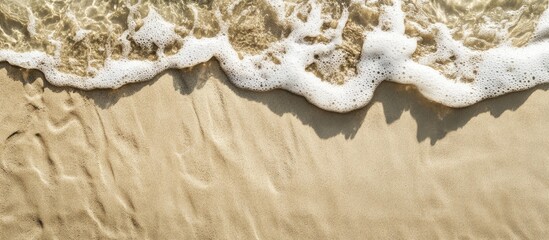 Poster - Sand texture sandy shore summer shoreline top view. with copy space image. Place for adding text or design