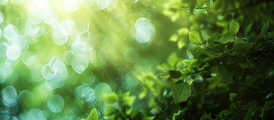 Aufkleber - Abstract green background with bokeh effect. with copy space image. Place for adding text or design