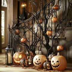 Rustic Halloween home decorations