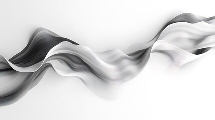 Wall Mural - Abstract Black and White Swirling Wave