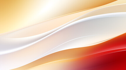 Fototapete - Abstract white wavy background with streaks of gold color. Textured backdrop. Elegant white modern architecture art.