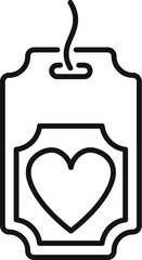 Aufkleber - this simple line art icon of a heart tag is perfect for projects related to love, romance, and relat