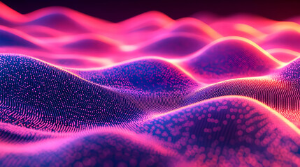 Poster - Abstract Pink and Purple Glowing Wave Background