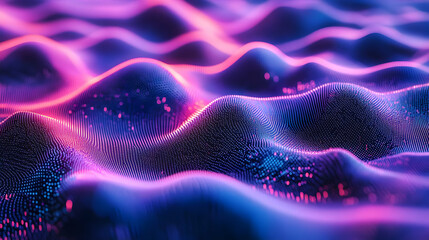 Wall Mural - Abstract Purple and Blue Neon Wave Background