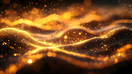 Wall Mural - abstract golden glitter background sparkles and shine bokeh lights