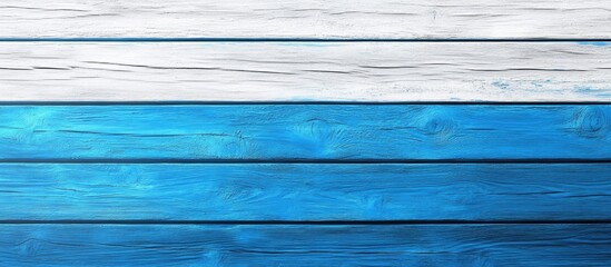 Wall Mural - blue and white backdrop of horizontal planks. with copy space image. Place for adding text or design