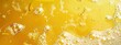 © AnnaN - yellow macro beer background, close up of beer bubbles drops foam on glass, texture drink wallpaper, brewery pub banner, liquid transparent froth
