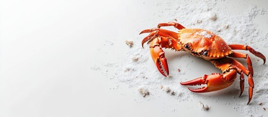 Fototapete - Salted crab set against a white background. with copy space image. Place for adding text or design