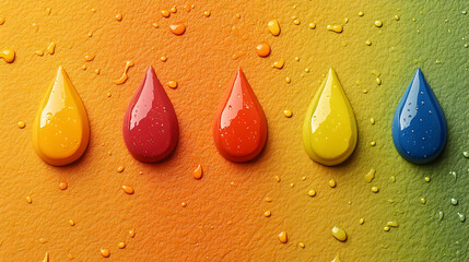 Poster - Colorful Paint Drops on Gradient Background