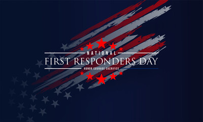 national first responders day greeting design with american flag background vector illustration  