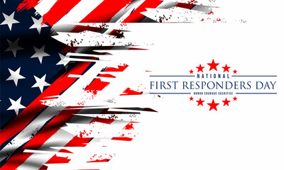 national first responders day greeting design with american flag background vector illustration  