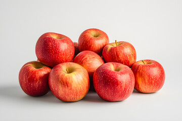 Red apple on white background, vegetarian food
