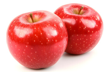 Red apple on white background, vegetarian food
