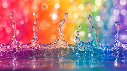 Wall Mural - Rainbow Water Splashes