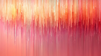 Poster - Abstract Digital Art Glitch Effect with Red and Orange Color Palette