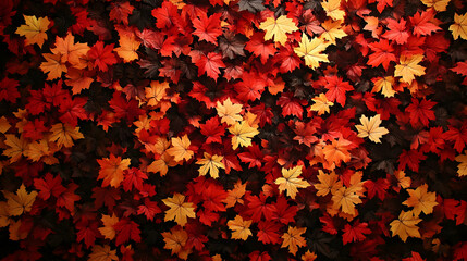 Sticker - Autumn Leaves Background Red Orange Yellow Foliage Texture