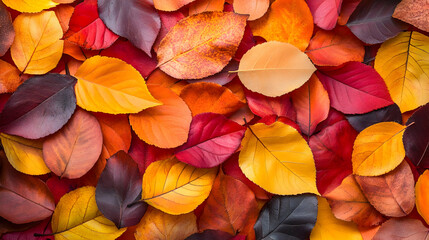 Sticker - Autumn Leaves Texture Background Red Orange Yellow Foliage