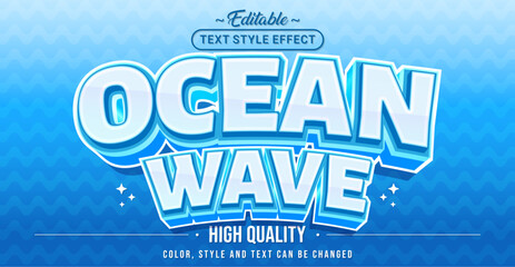 Aufkleber - Editable text style effect - Ocean Wave text style theme.