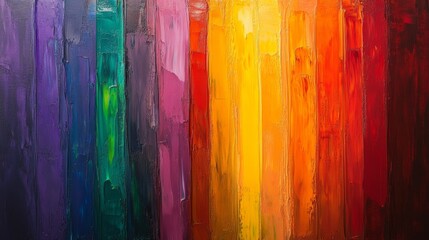 Wall Mural - Rainbow Abstract Oil Painting