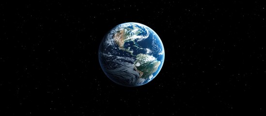 Poster - Isolated on a black background this 3D cartoon rendering showcases Planet Earth