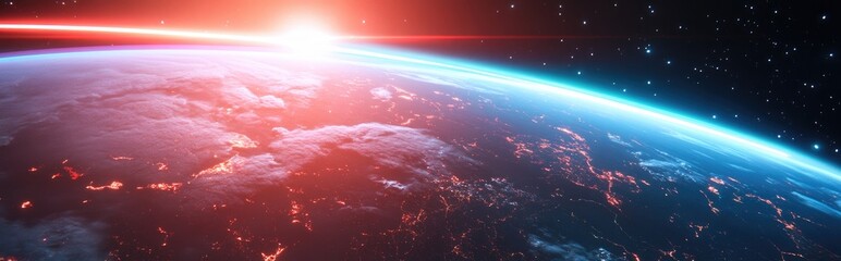 Aufkleber - Spacecraft Orbiting Earth 3D Cartoon Rendering 3D Illustration