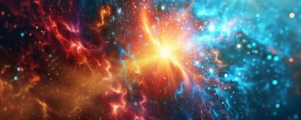 Wall Mural - Radiating 3D star with bright hues, 4K hyperrealistic photo