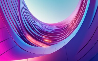 Aufkleber - Curved buildings in an abstract architectural background 3D rendering