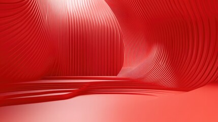 Fototapete - Red abstract vertical background for product display 3D rendering