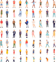 Wall Mural - set of people, vector on white background