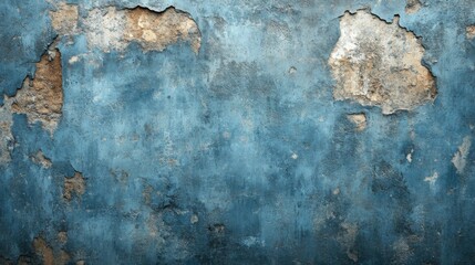 Poster - Old Weathered Blue Wall Texture