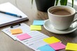 © ttonaorh - Office workplace with notepad, coffee cup and plant on wooden table