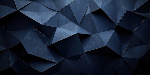 Dark Abstract Geometric Polygonal Shapes with Blue Texture Lighting