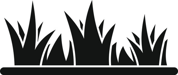 Poster - black grass growing from ground icon in simple style on a white background