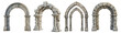© Yeti Studio - Set of ancient stone archways with weathered stones, cut out