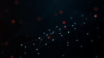 Poster - Abstract network design with glowing dots.