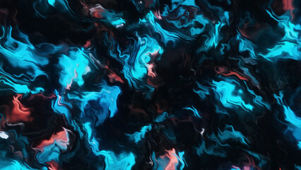 Poster - Closeup of blue and red marble texture on a black background