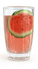 Poster - A glass of refreshing watermelon juice with a slice of watermelon floating on top.