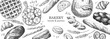 © Victoria Novak - Bakery products. Bakery design template. Hand-drawn illustration of Bred. Ink. Vector