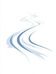 Poster - This graphic showcases a flowing abstract logo of ski trails, evoking the beauty of winter and outdoor sports in a minimalistic design. Generative AI