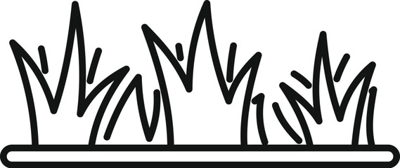 Poster - simple black and white vector icon of grass growing from the ground