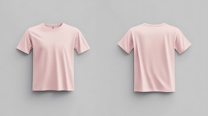 Wall Mural - Pink T Shirt Mockup   Front and Back View