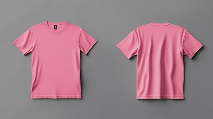 Wall Mural - Pink T Shirt Mockup   Front and Back View