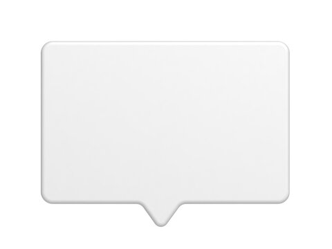 Speech balloon. White color. Bubble message. Empty. Blank. 3d illustration.
