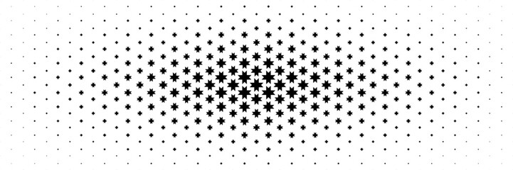 Aufkleber - horizontal halftone of black serrated star spread from center design for pattern and background.