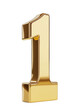 © IBEX.Media - A large, shiny, solid gold number '1' stands alone, symbolizing success, achievement, or being the best.